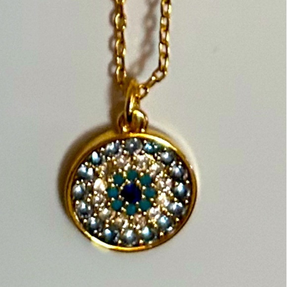 Kate Spade SET - Necklace & Earring blue & White Crystals set in 14KTSTS - Picture 4 of 12